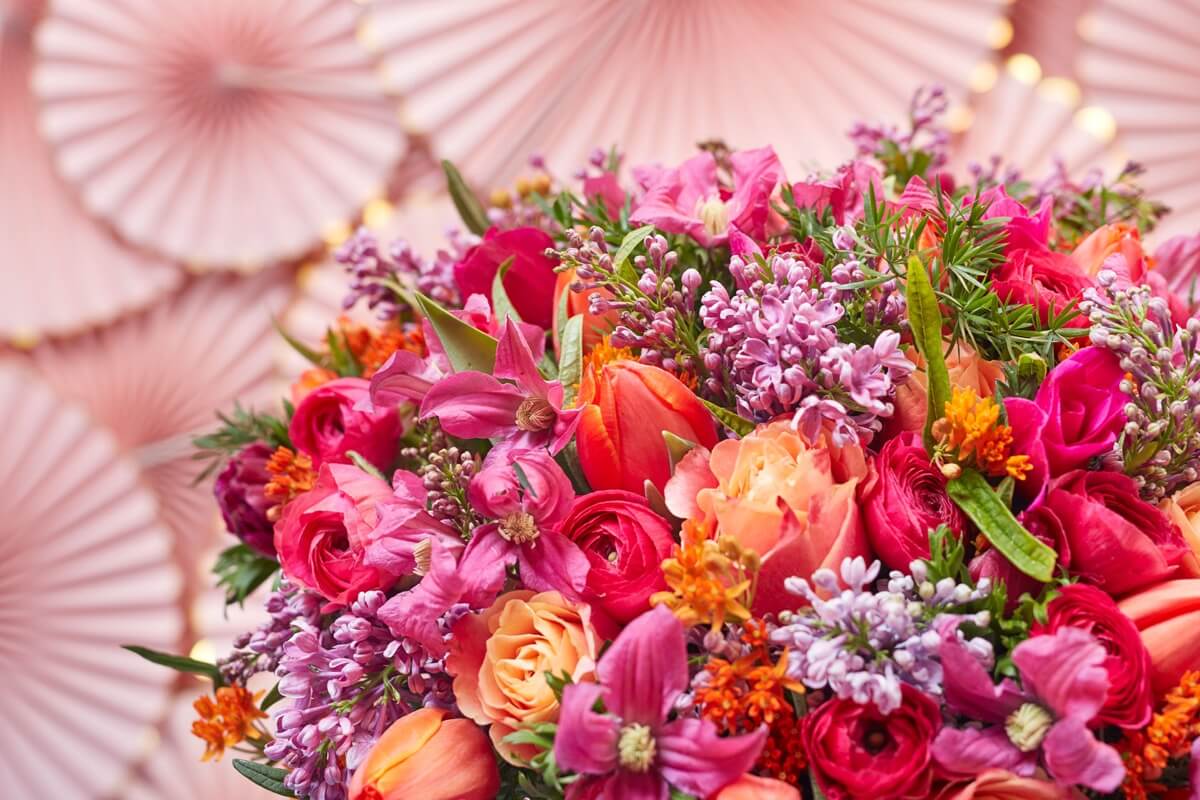 A beautiful bright bouquet of flowers